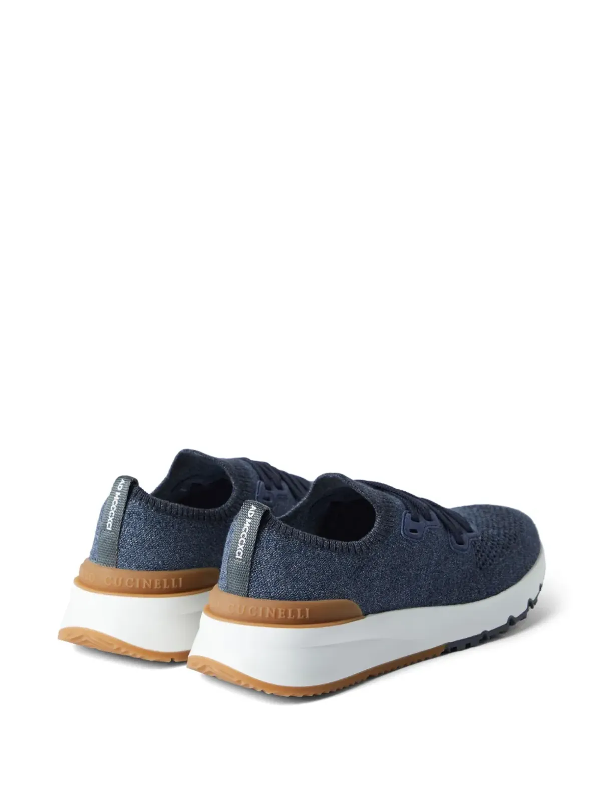 Brunello Cucinelli メッシュニット レースアップスニーカー - ブルー - 画像3