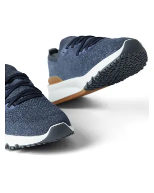 Brunello Cucinelli メッシュニット レースアップスニーカー - ブルー - サムネイル4
