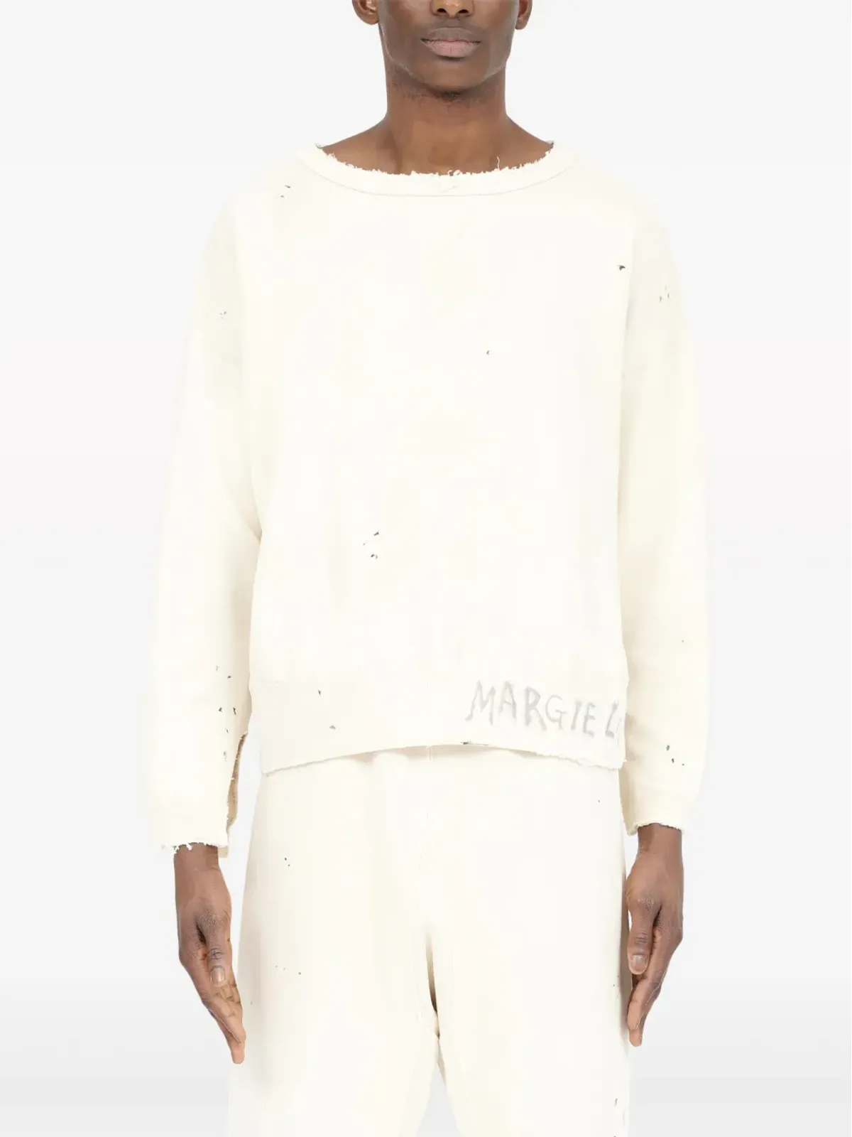 Maison Margiela 手書き風 コットン スウェットシャツ - ホワイト - 画像2