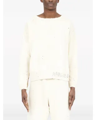 Maison Margiela 手書き風 コットン スウェットシャツ - ホワイト - サムネイル2