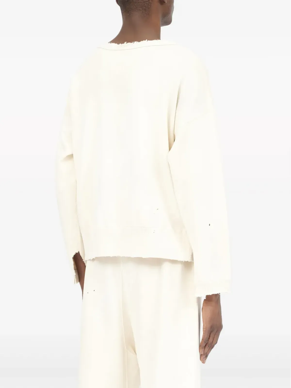 Maison Margiela 手書き風 コットン スウェットシャツ - ホワイト - 画像4