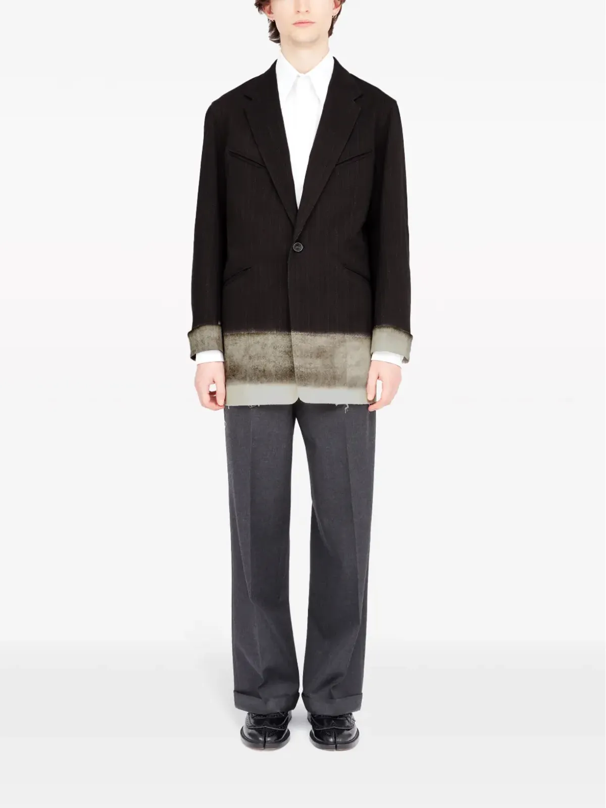 Maison Margiela ペンドルトン ピンストライプ ブレザー ブラウン - 画像2