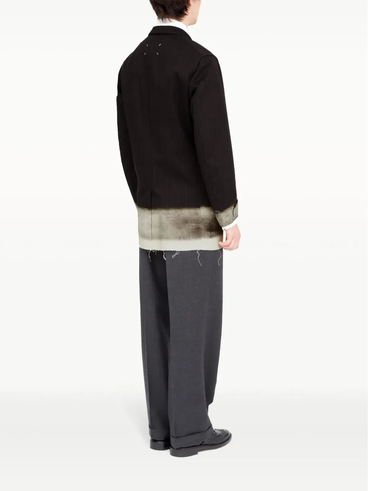 Maison Margiela ペンドルトン ピンストライプ ブレザー ブラウン - 画像4
