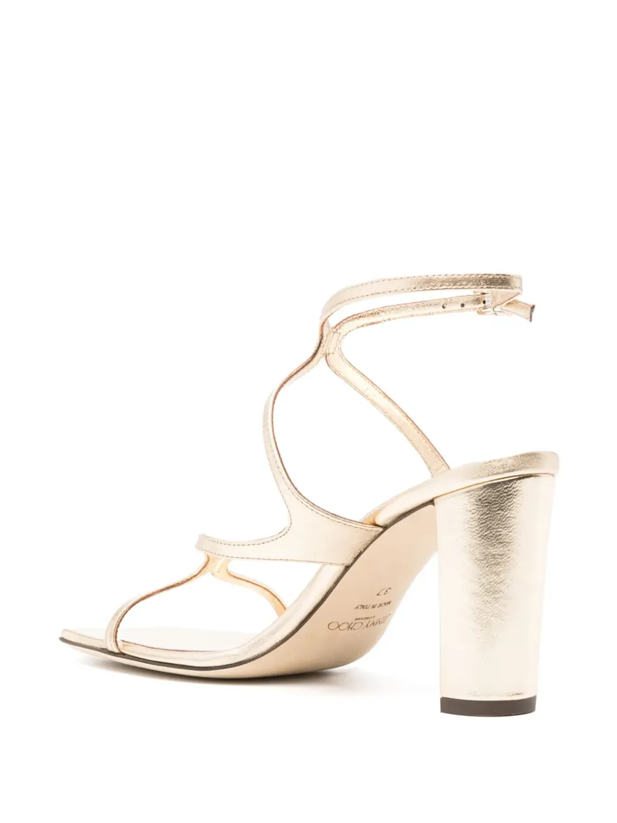 Jimmy Choo アジー 85mm メタリック サンダル - ゴールド - 画像3