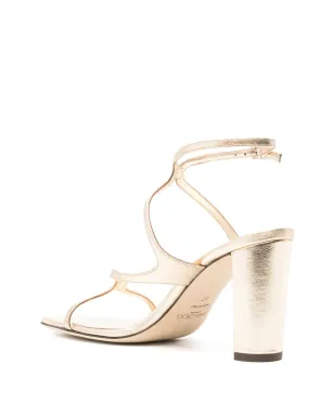 Jimmy Choo アジー 85mm メタリック サンダル - ゴールド - サムネイル3
