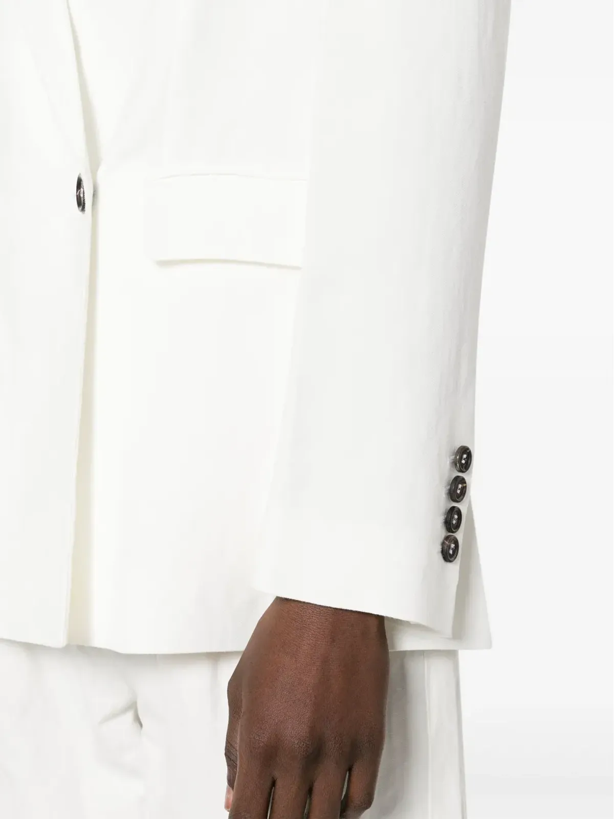 Brunello Cucinelli ピークドラペル ダブルブレスト ブレザー ホワイト - 画像5