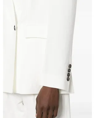 Brunello Cucinelli ピークドラペル ダブルブレスト ブレザー ホワイト - サムネイル5