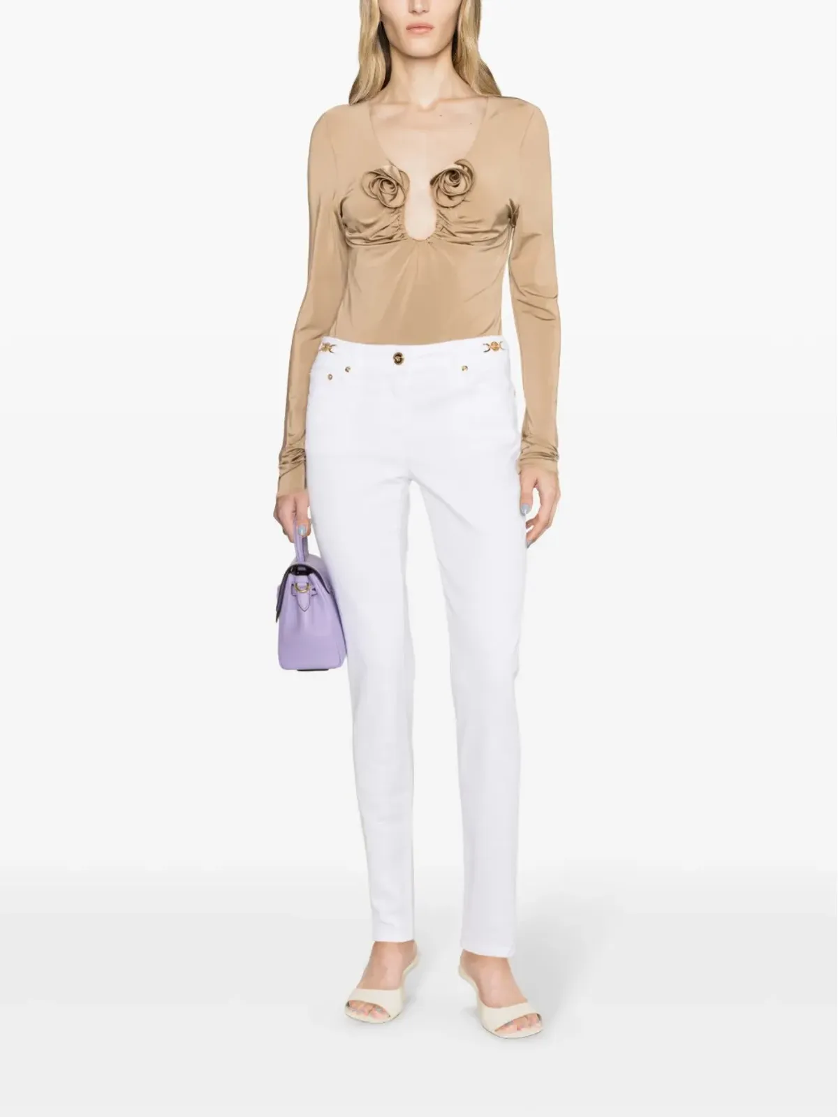Versace メデューサ・プレート付きスキニージーンズ - White - 画像2