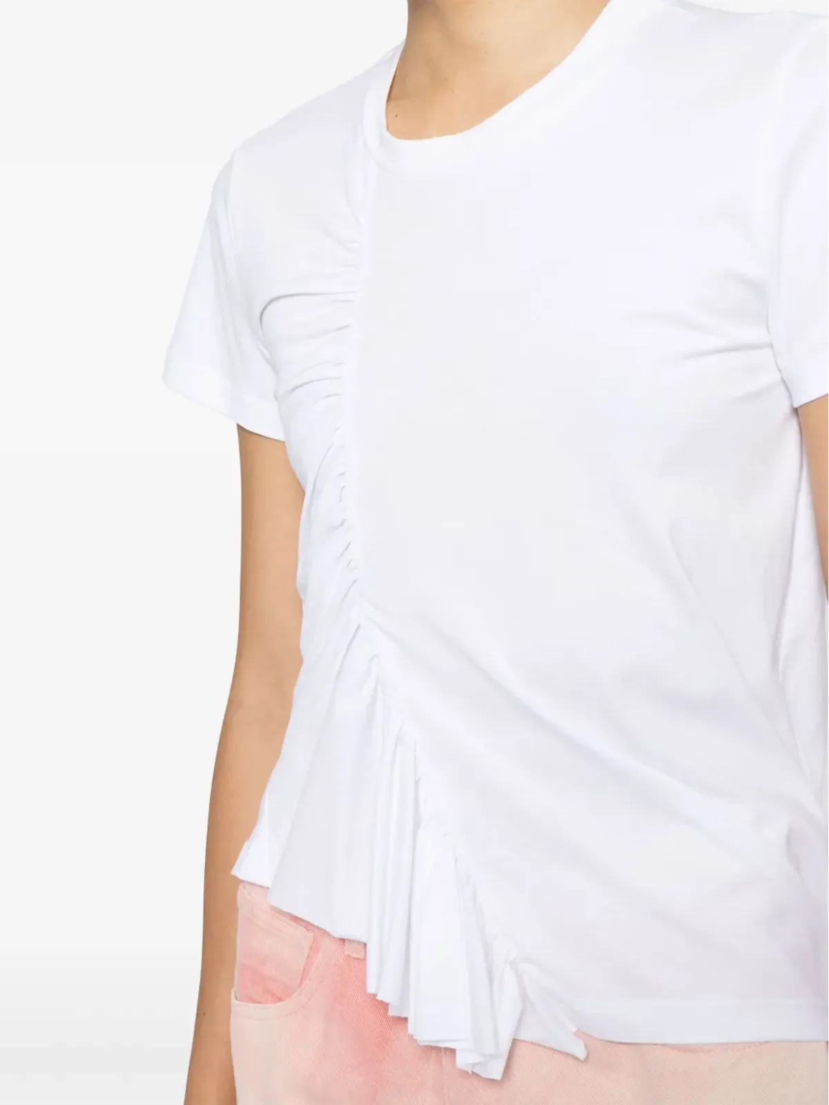 Marques'Almeida ギャザー入りコットンTシャツ - 画像5