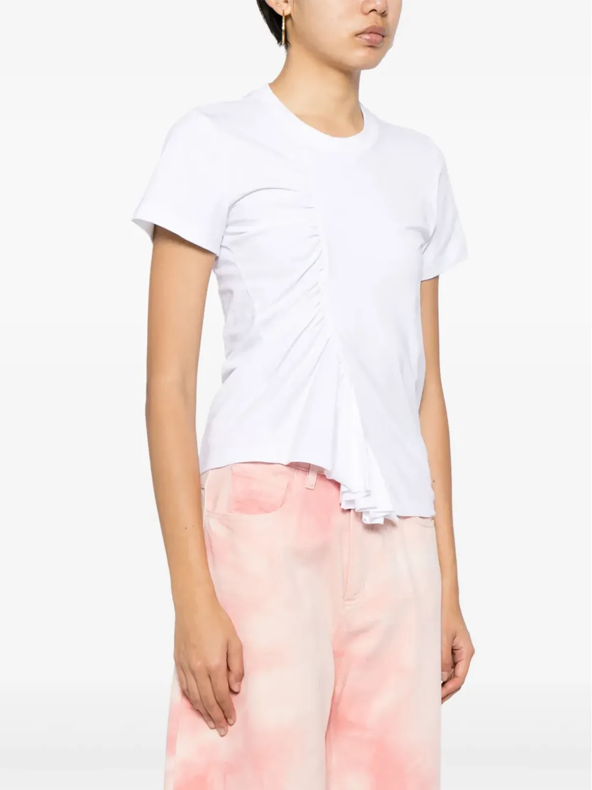 Marques'Almeida ギャザー入りコットンTシャツ - 画像3