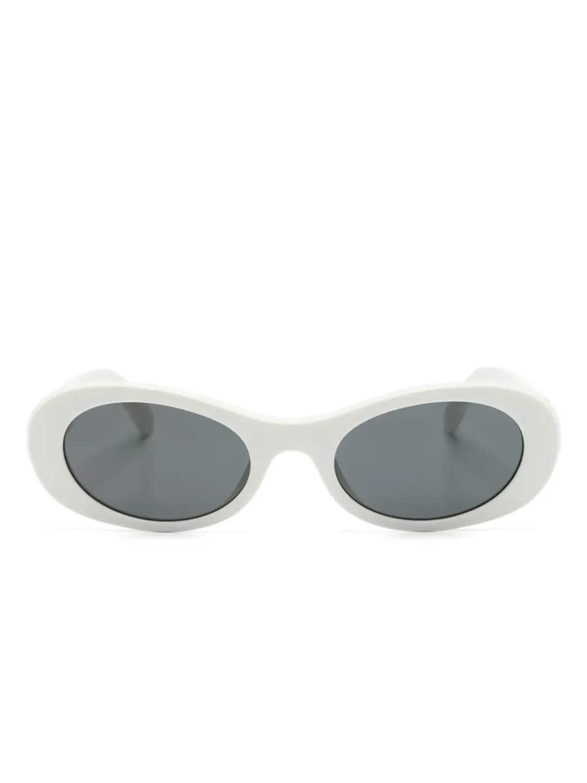 Miu Miu Eyewear ミュウ グリンプス オーバルフレーム サングラス - ホワイト - 画像1