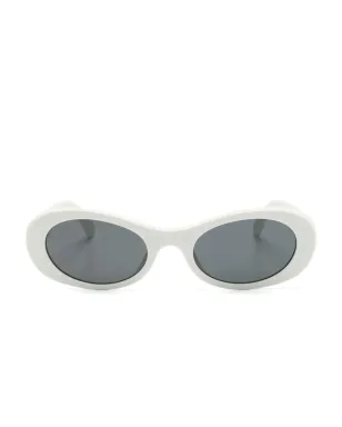 Miu Miu Eyewear ミュウ グリンプス オーバルフレーム サングラス - ホワイト - サムネイル1