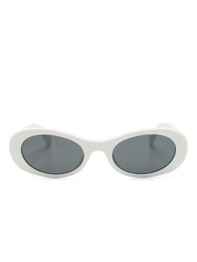 Miu Miu Eyewear Miu Miu Eyewear ミュウ グリンプス オーバルフレーム サングラス - ホワイトの商品画像