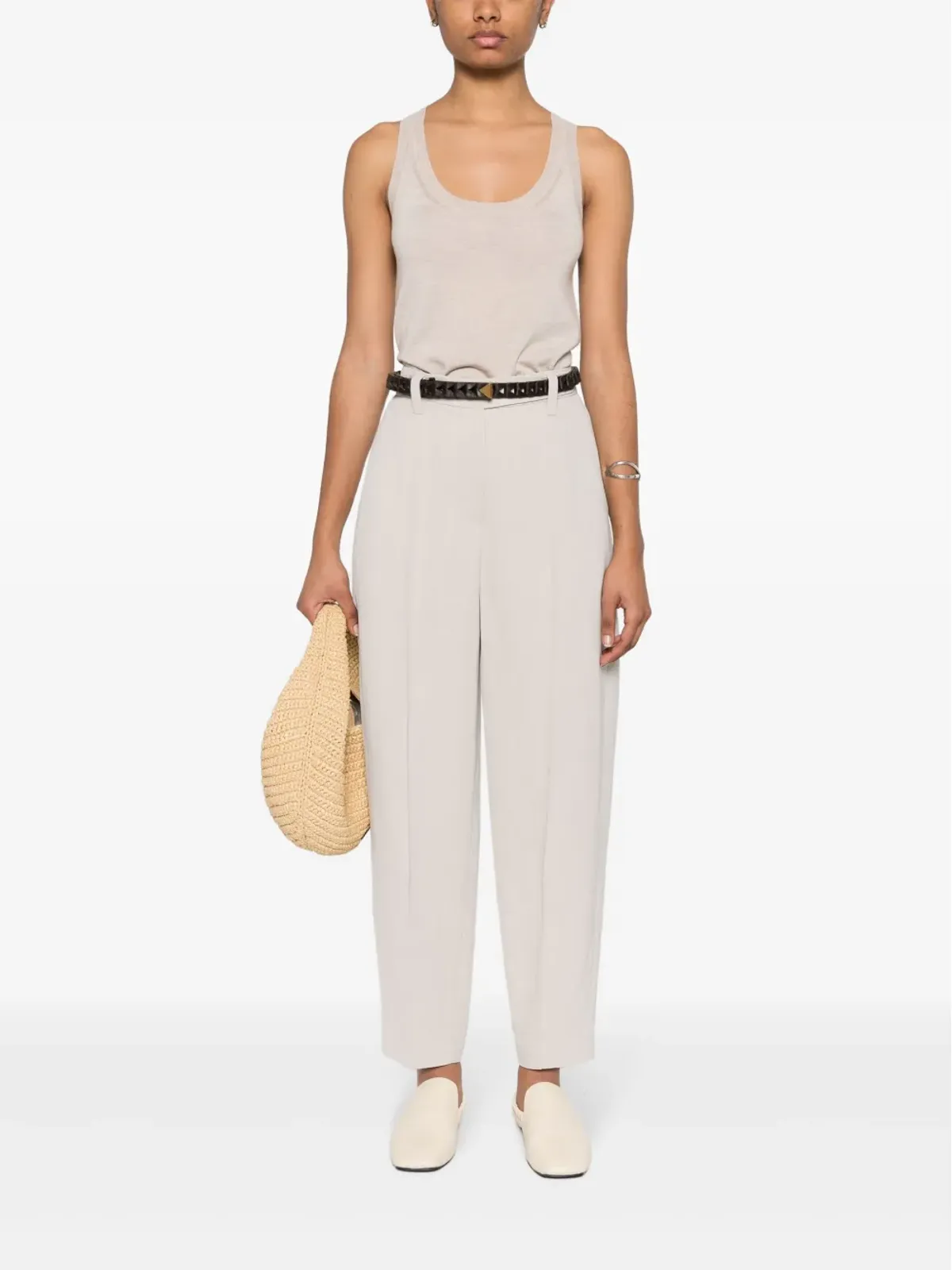 Brunello Cucinelli ハイウエスト テーパードパンツ - 画像2