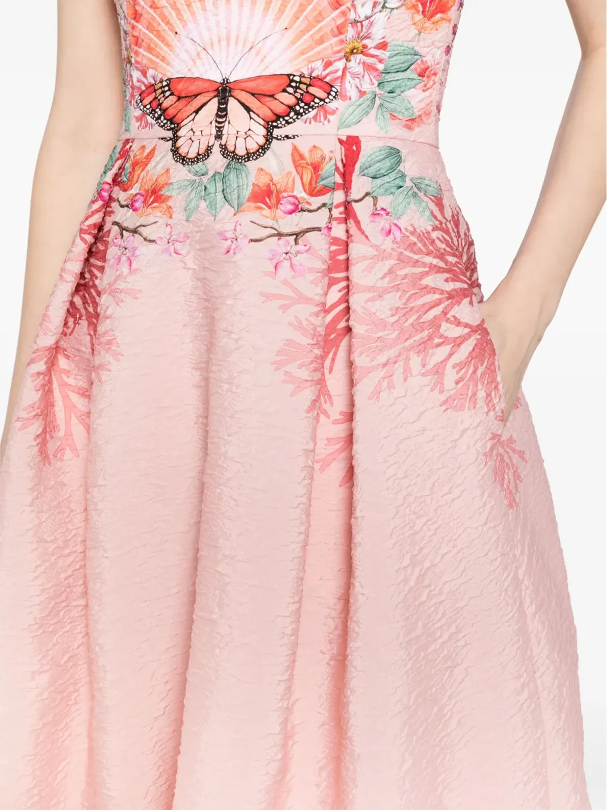 Mary Katrantzou Meadow刺繍ミディドレス - ピンク - 画像5