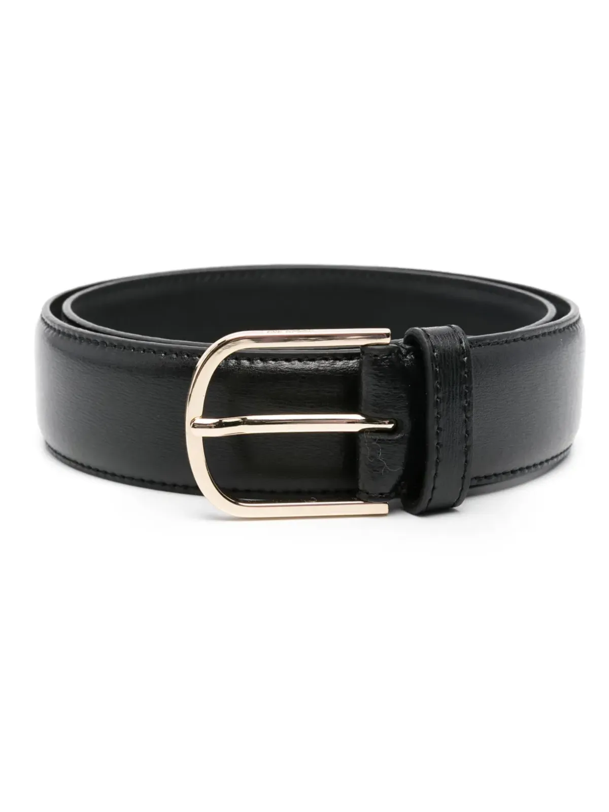 TOTEME Wide leather belt - Black - 画像1