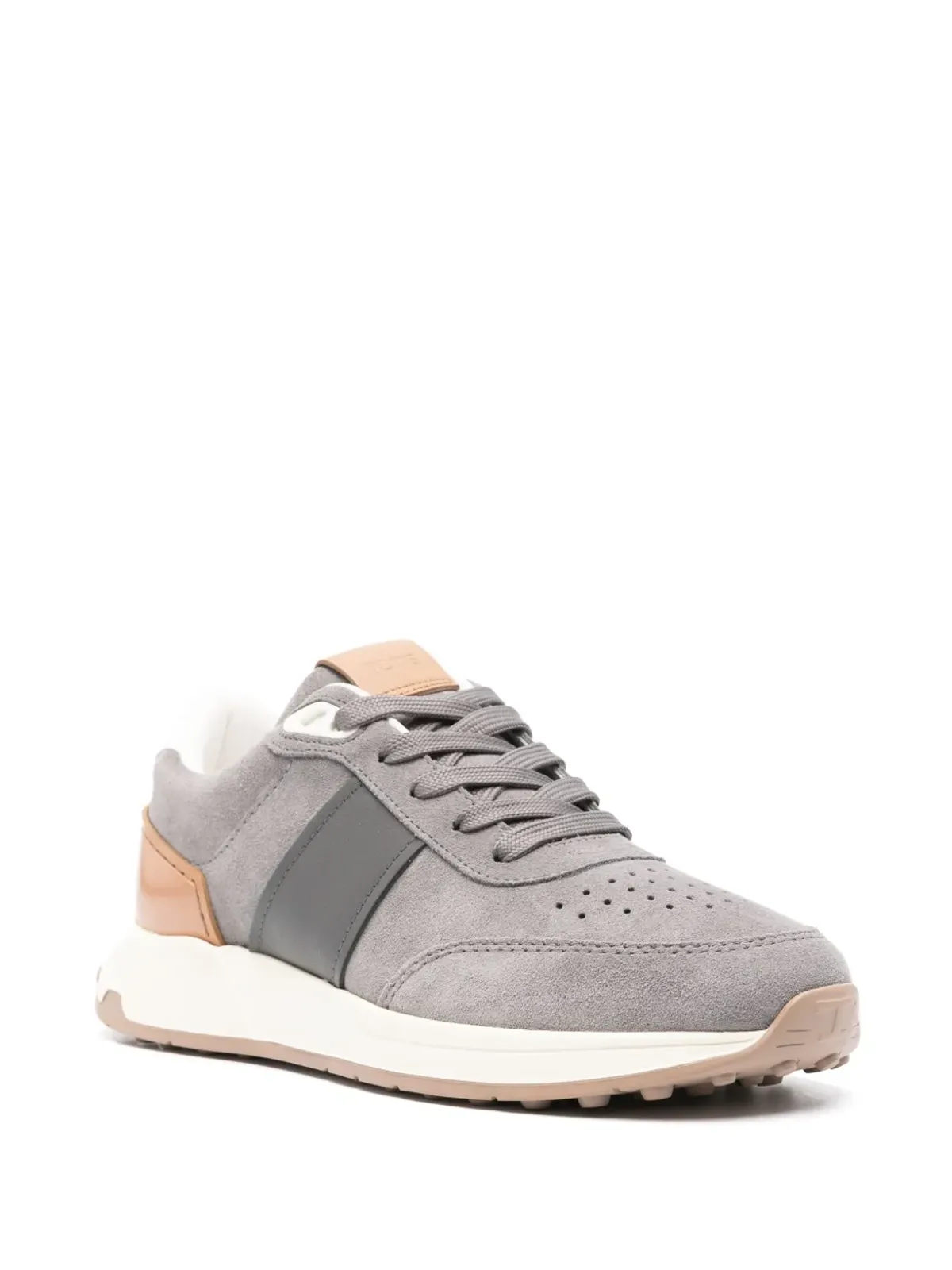 Tod's leather-trim suede sneakers - Grey - 画像2