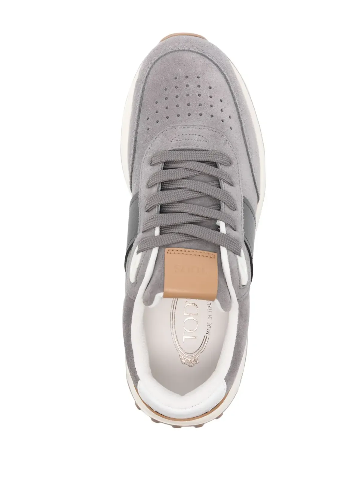 Tod's leather-trim suede sneakers - Grey - 画像4