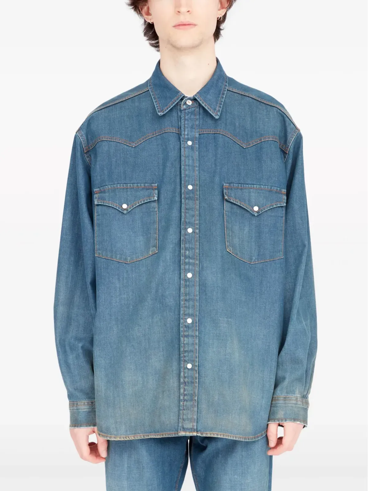 Maison Margiela アメリカーナ デニムシャツ ブルー - 画像2