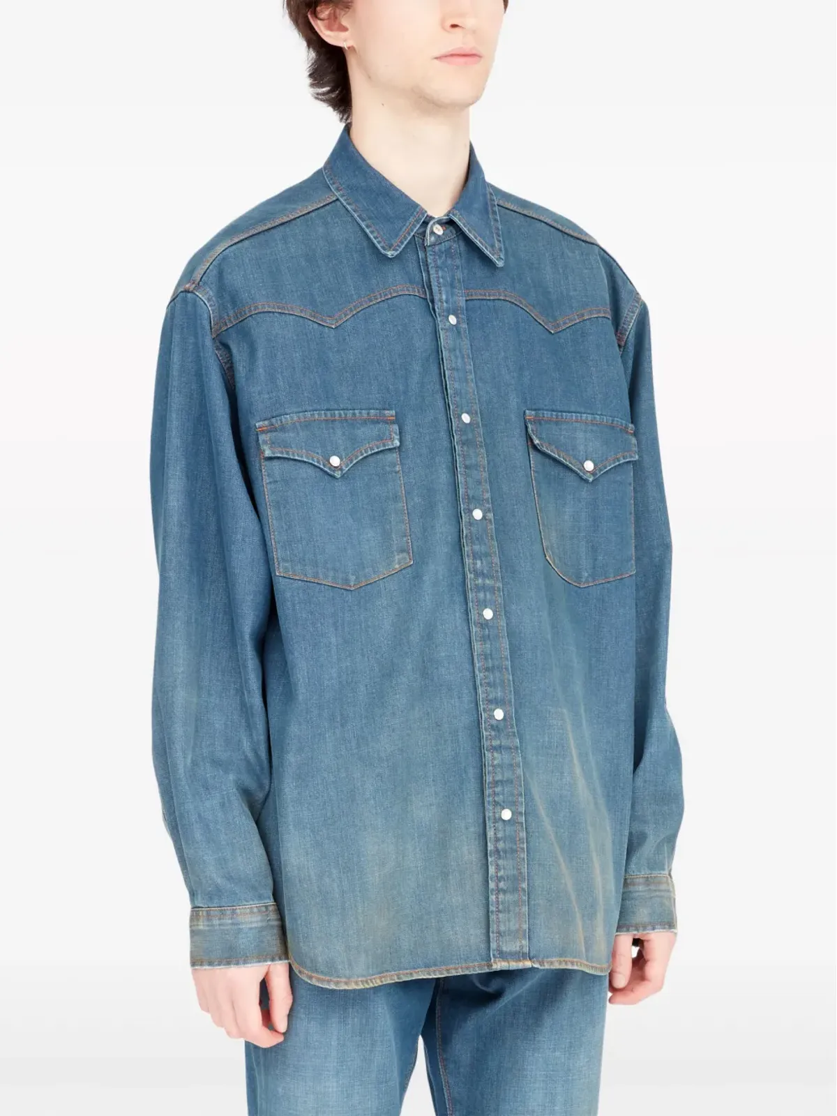 Maison Margiela アメリカーナ デニムシャツ ブルー - 画像3