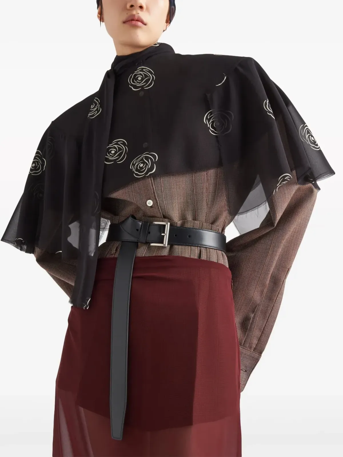 Prada バックル付きレザーベルト - 画像2