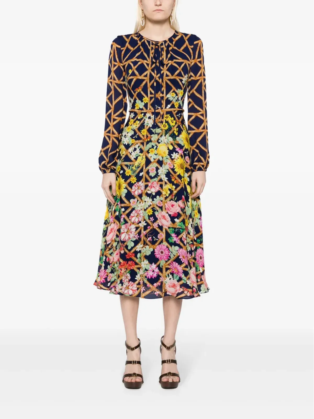 Mary Katrantzou ガーランド格子柄Georgetteドレス - 画像2