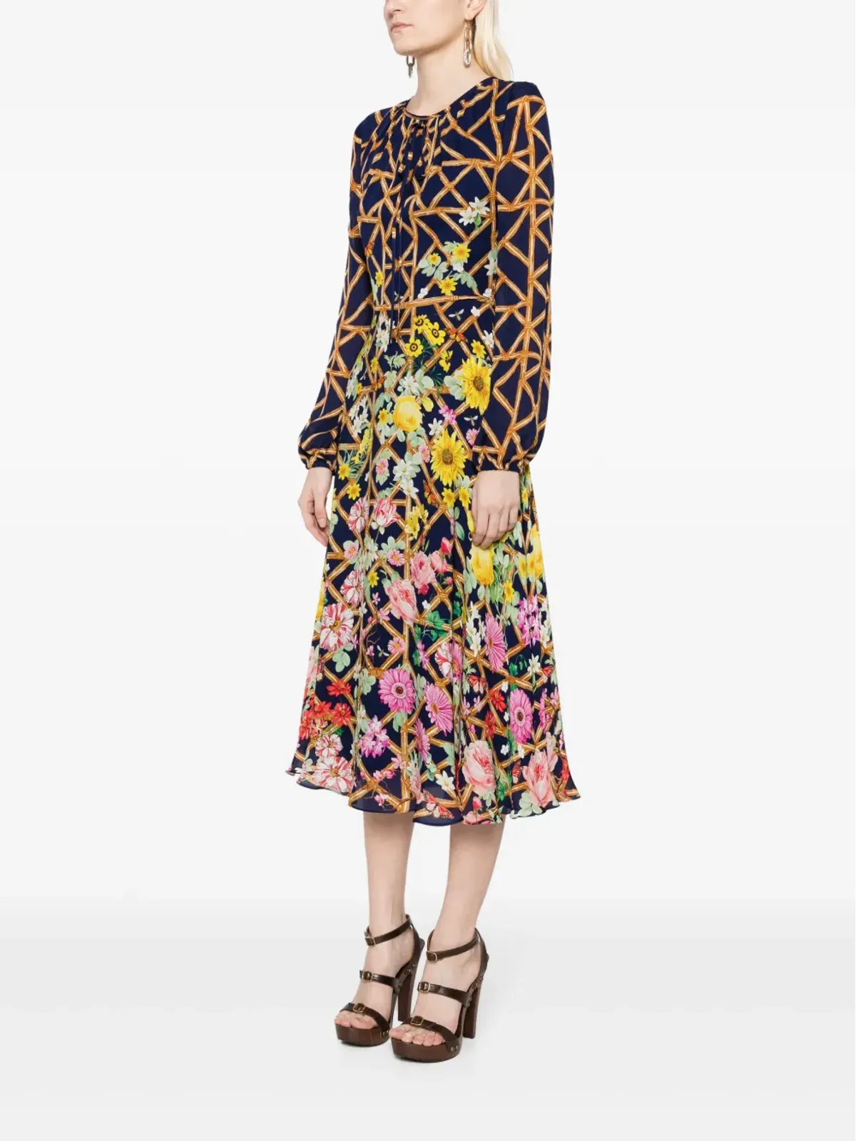 Mary Katrantzou ガーランド格子柄Georgetteドレス - 画像3