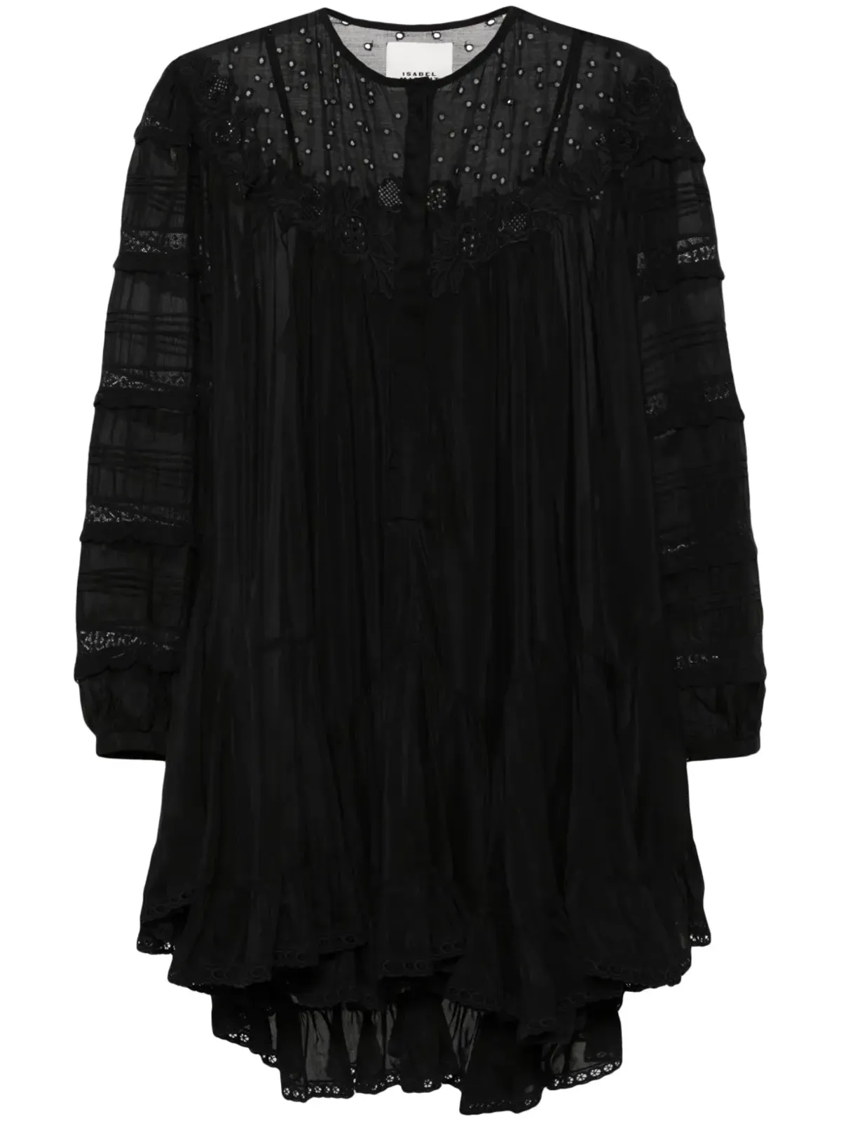 ISABEL MARANT ジリアン ブロderie-anglaise ミディドレス - ブラック - 画像1