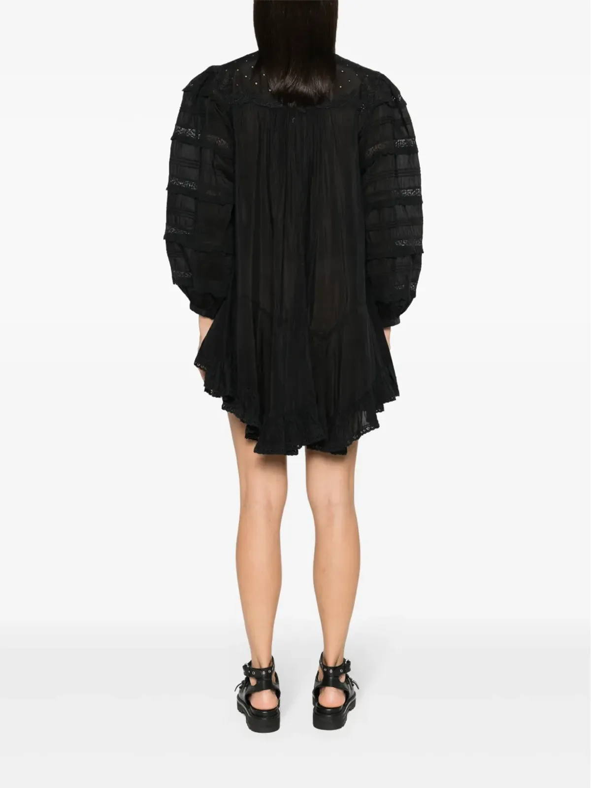 ISABEL MARANT ジリアン ブロderie-anglaise ミディドレス - ブラック - 画像4