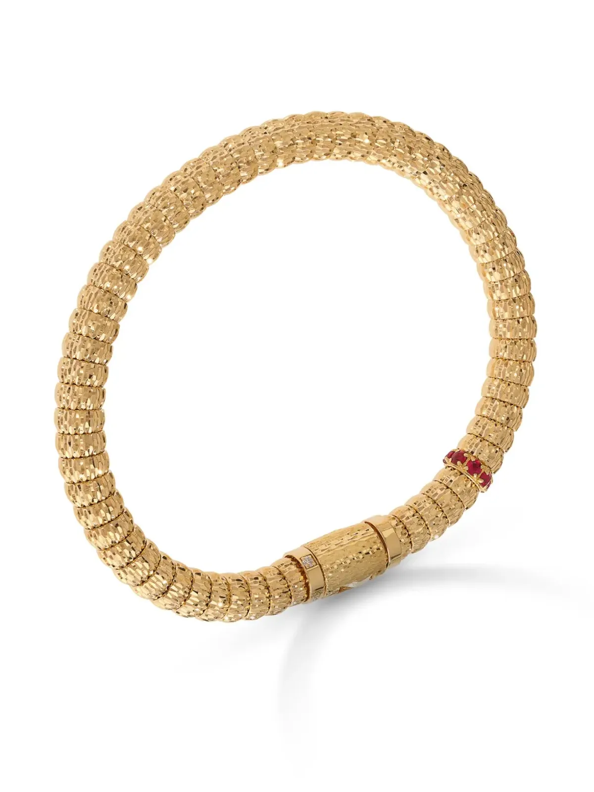 Officina Bernardi 18K イエローゴールド エニグマ ルビー＆ダイヤモンド ブレスレット - 画像3