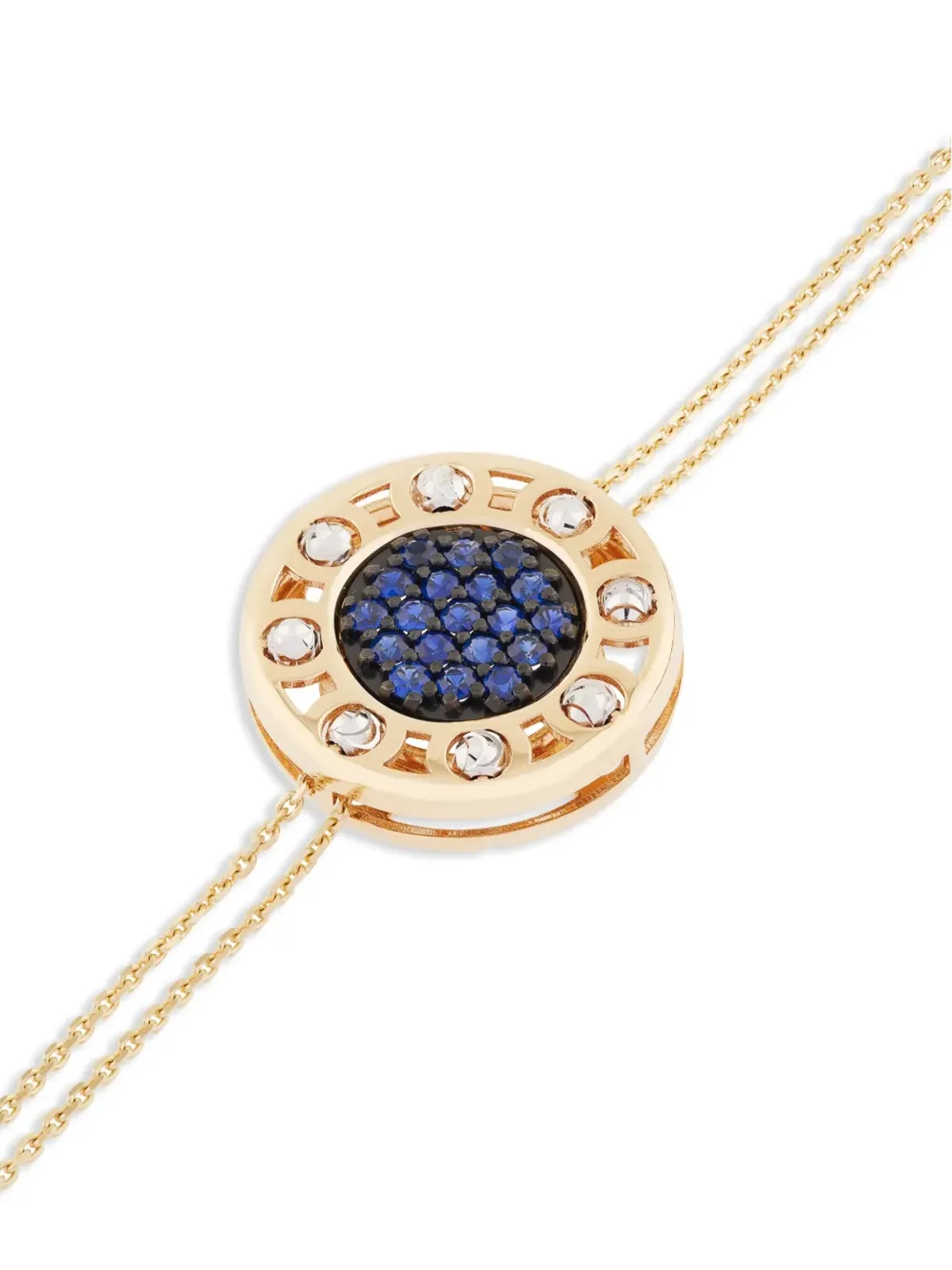 Officina Bernardi 18kt yellow and white gold SenzaTempo sapphire and diamond bracelet - 画像3
