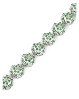Officina Bernardi 18Kホワイトゴールド ダマスコ エメラルド＆ダイヤモンド ブレスレット - サムネイル2