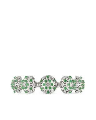 Officina Bernardi 18Kホワイトゴールド ダマスコ エメラルド＆ダイヤモンド ブレスレット - サムネイル3