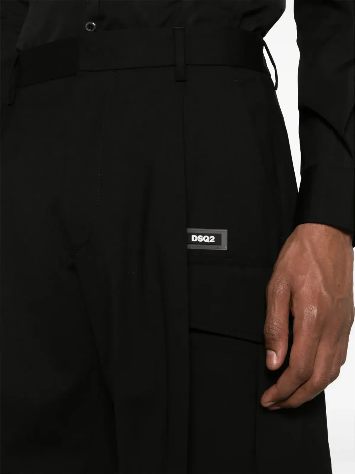 DSQUARED2 プリーツ入り バージンウール カーゴショーツ - ブラック - 画像5