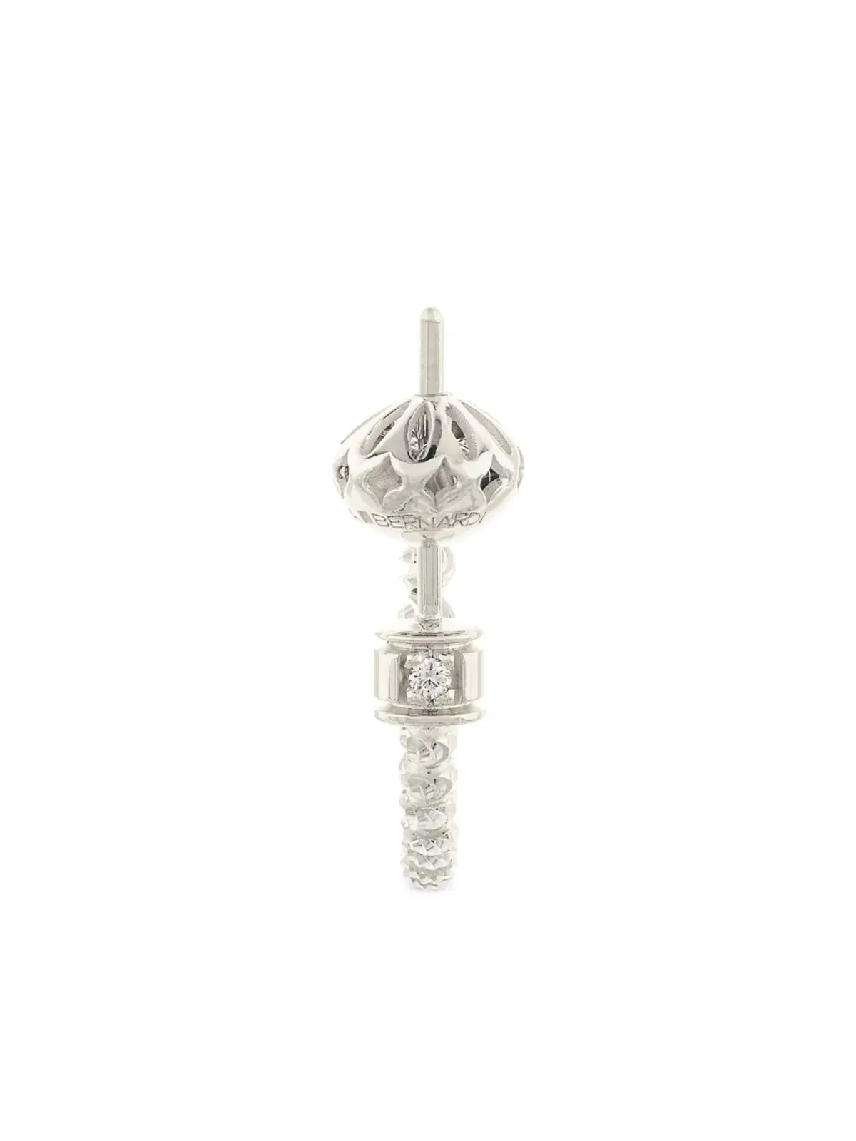 Officina Bernardi ムーンダイヤモンド フープピアス 18Kホワイトゴールド - シルバー - 画像3