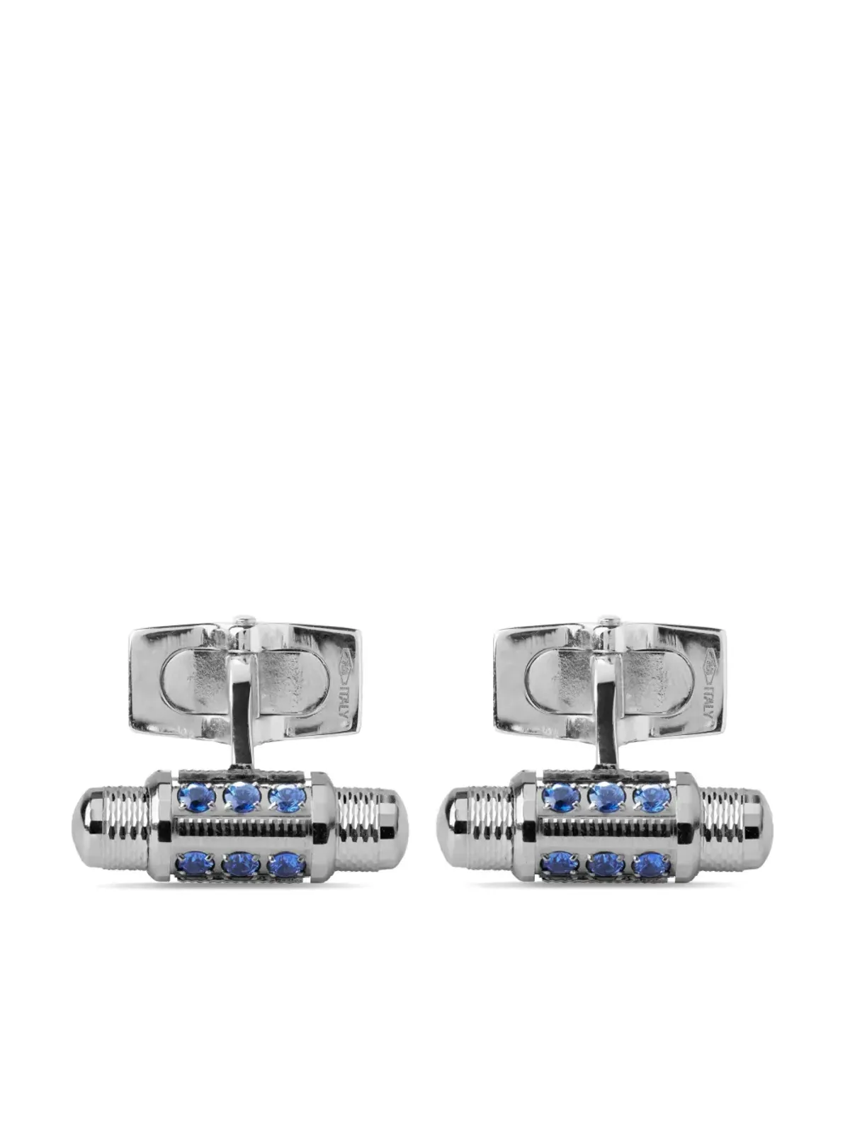 Officina Bernardi 18kt ホワイトゴールド Lumen サファイアとダイヤモンド カフリンクス - シルバー - 画像1