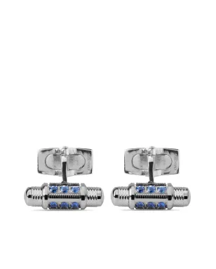 Officina Bernardi 18kt ホワイトゴールド Lumen サファイアとダイヤモンド カフリンクス - シルバー - サムネイル1