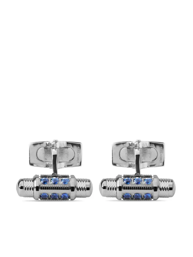 Officina Bernardi Officina Bernardi 18kt ホワイトゴールド Lumen サファイアとダイヤモンド カフリンクス - シルバーの商品画像