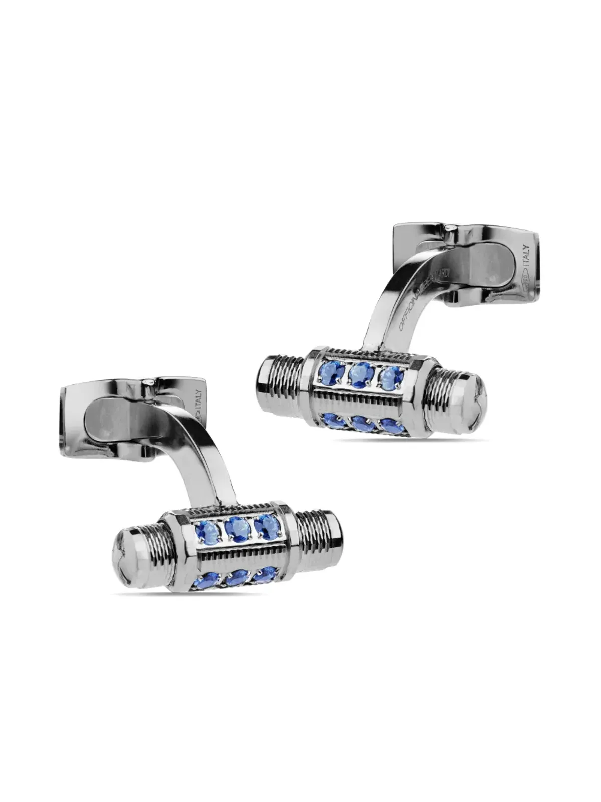 Officina Bernardi 18kt ホワイトゴールド Lumen サファイアとダイヤモンド カフリンクス - シルバー - 画像2
