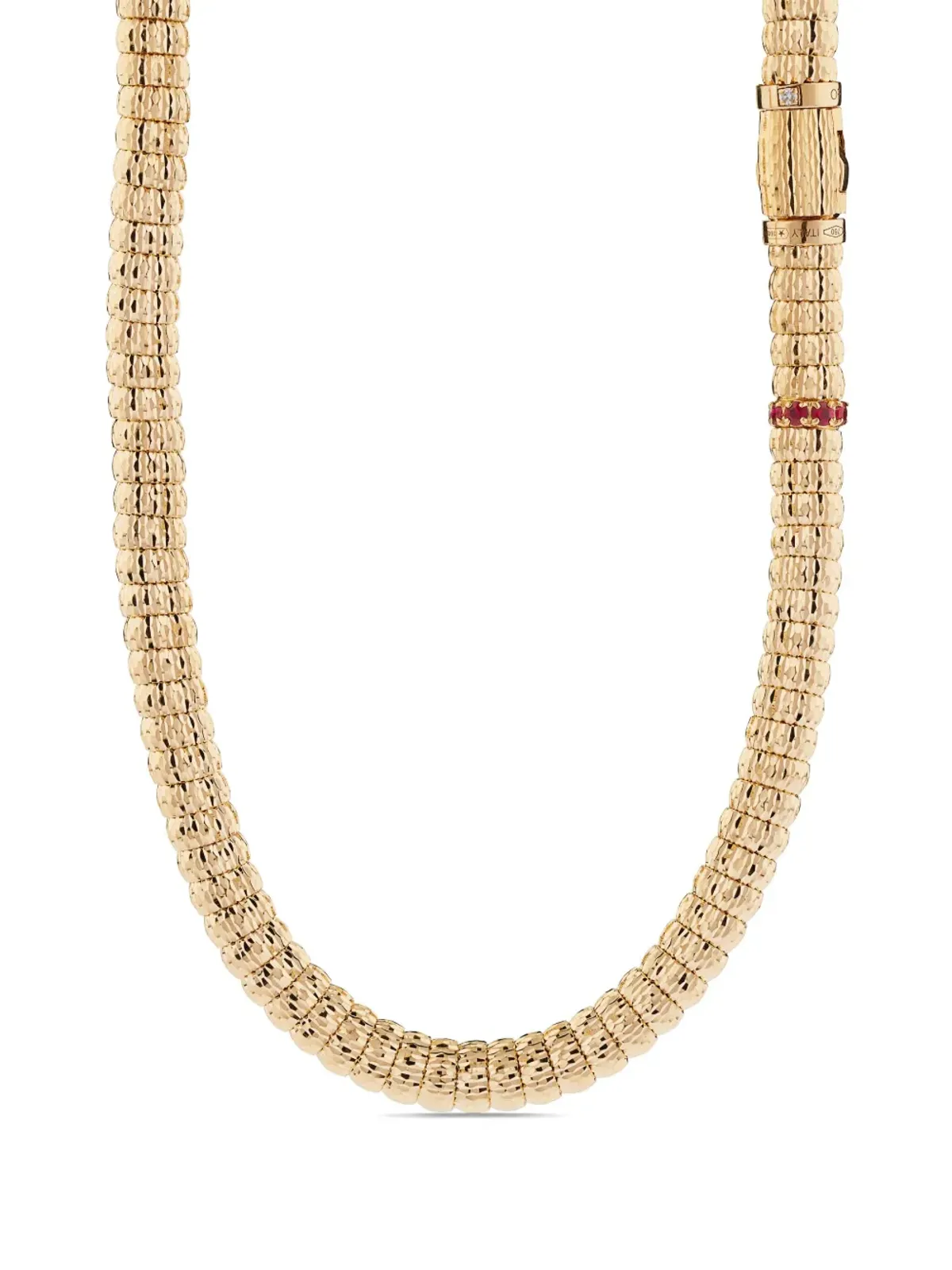 Officina Bernardi 18kt イエローゴールド エニグマ ルビーとダイヤモンド ネックレス - 画像2
