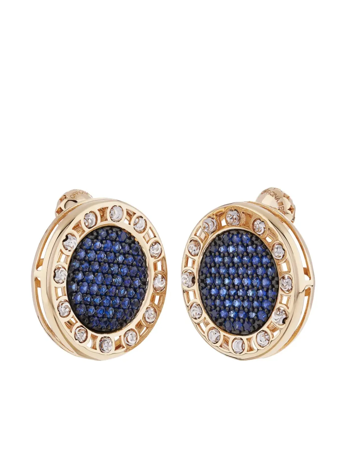 Officina Bernardi 18K イエローゴールド 大型 センザテンポ サファイア イヤリング - 画像2