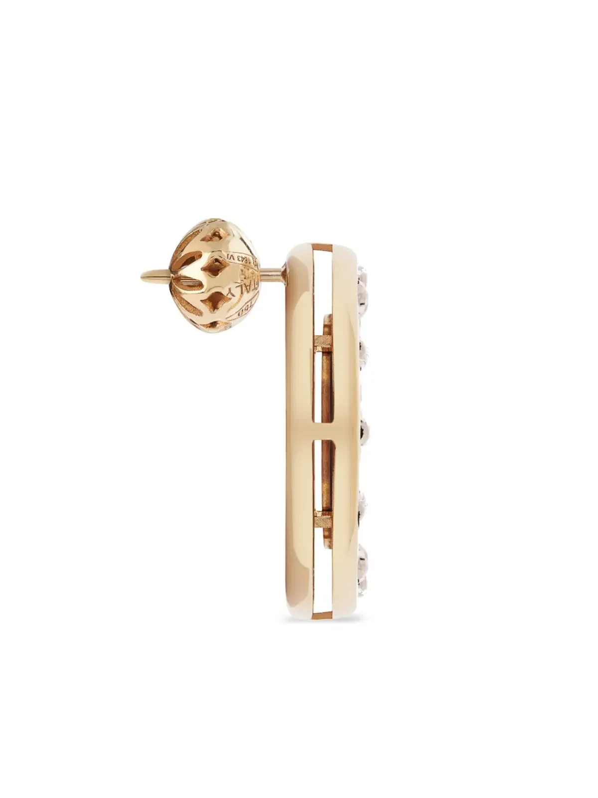 Officina Bernardi 18K イエローゴールド 大型 センザテンポ サファイア イヤリング - 画像3