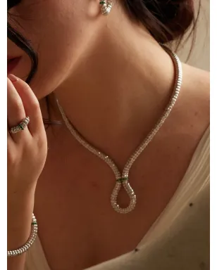 Officina Bernardi エニグマX エメラルドとダイヤモンド ネックレス - サムネイル4
