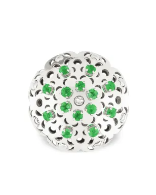 Officina Bernardi ダマスコエメラルドリング 18Kホワイトゴールド - サムネイル1
