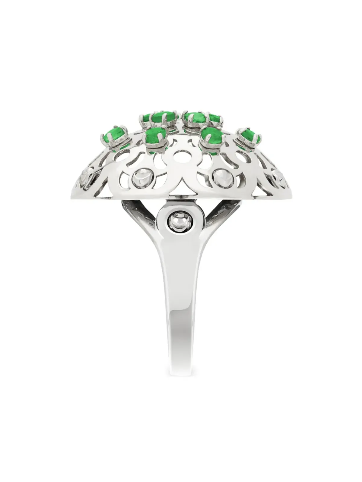 Officina Bernardi ダマスコエメラルドリング 18Kホワイトゴールド - 画像3