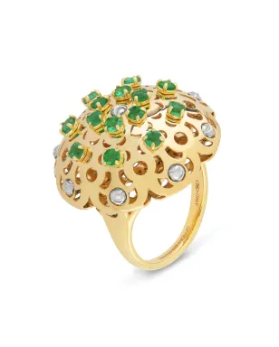 Officina Bernardi 18kt イエローゴールド 大粒ダマスコエメラルドリング - サムネイル2