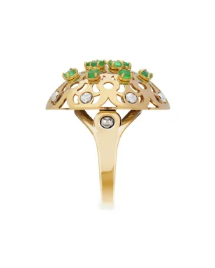 Officina Bernardi 18kt イエローゴールド 大粒ダマスコエメラルドリング - サムネイル3