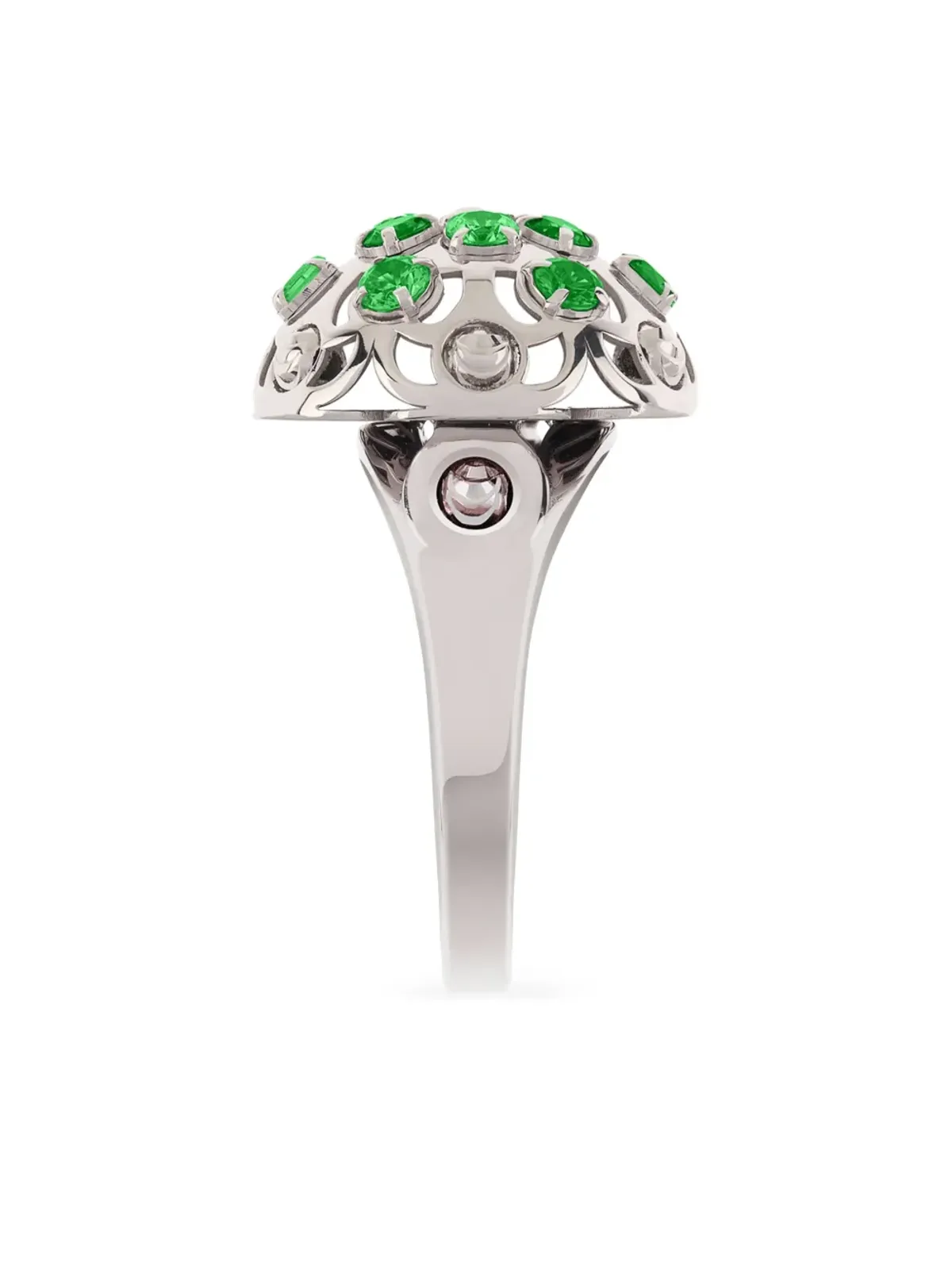 Officina Bernardi 18ktホワイトゴールド ダマスコエメラルドリング - 画像3