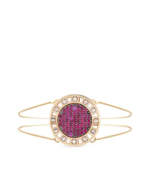 Officina Bernardi 18kt イエローゴールド大ぶり SenzaTempo ルビーとダイヤモンド ブレスレット - サムネイル1