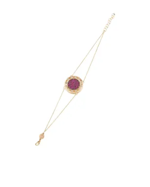 Officina Bernardi 18kt イエローゴールド大ぶり SenzaTempo ルビーとダイヤモンド ブレスレット - サムネイル2